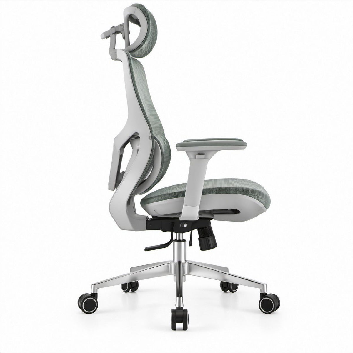 Ergonomic High-Back Mesh Office Chair, Gray/Light Gray/Silver, 25.6 x 25.6 x 47.2-51.2 in