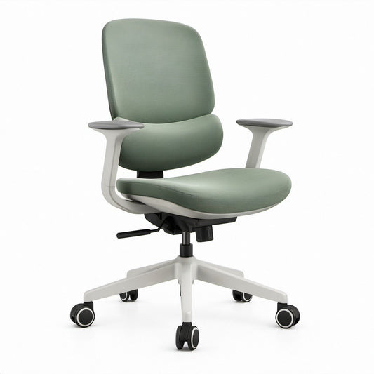 Ergonomic Office Chair with Adjustable Lumbar Support, Sage Green, 25.6 x 25.6 x 39.4-43.3 in
