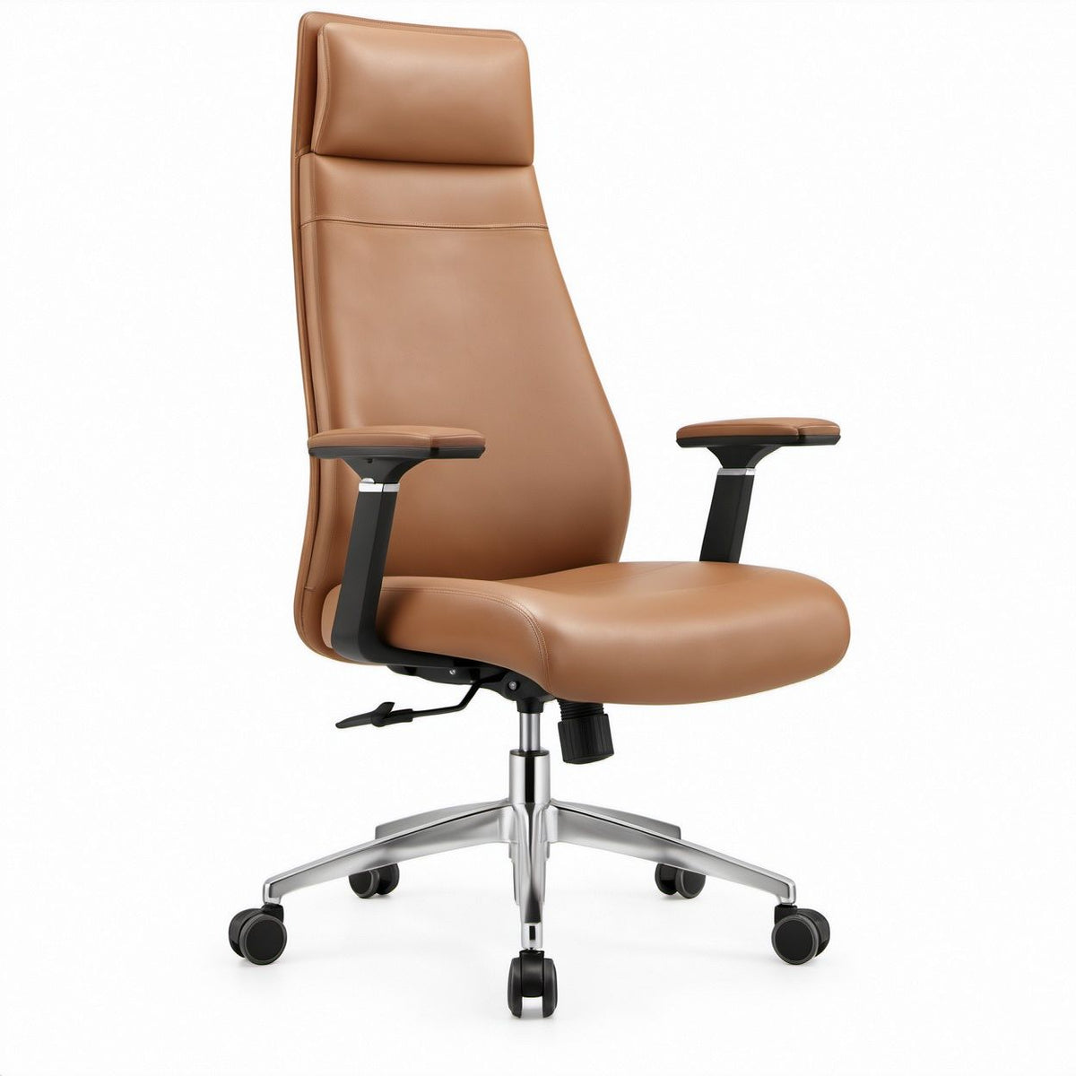Brown High-Back Executive Office Chair, 26.8 x 27.6 x 47.2-51.2 in.