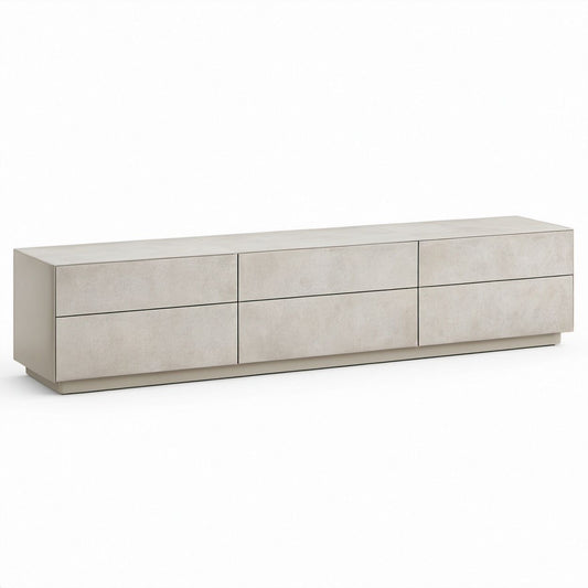 Light Gray 6-Drawer TV Stand, 78.7 x 17.7 x 17.7 in